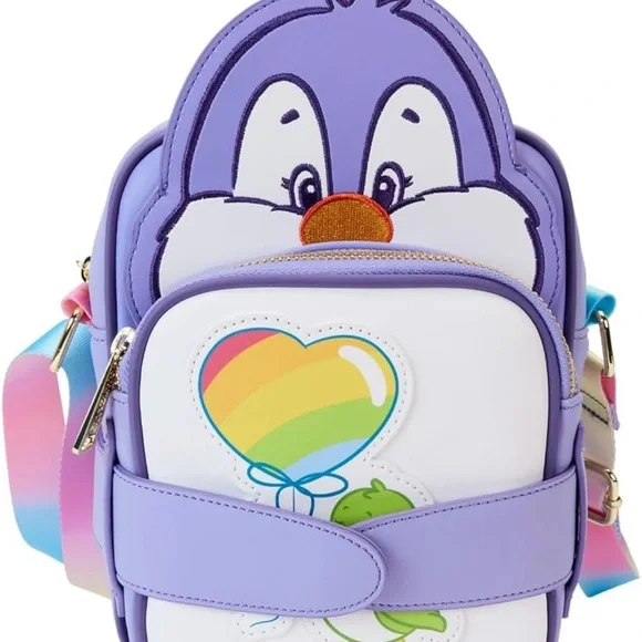 The Loungefly Care Bears and Cousin Cozy Heart Penguin Crossbuddies Bag - Picture 1 of 4
